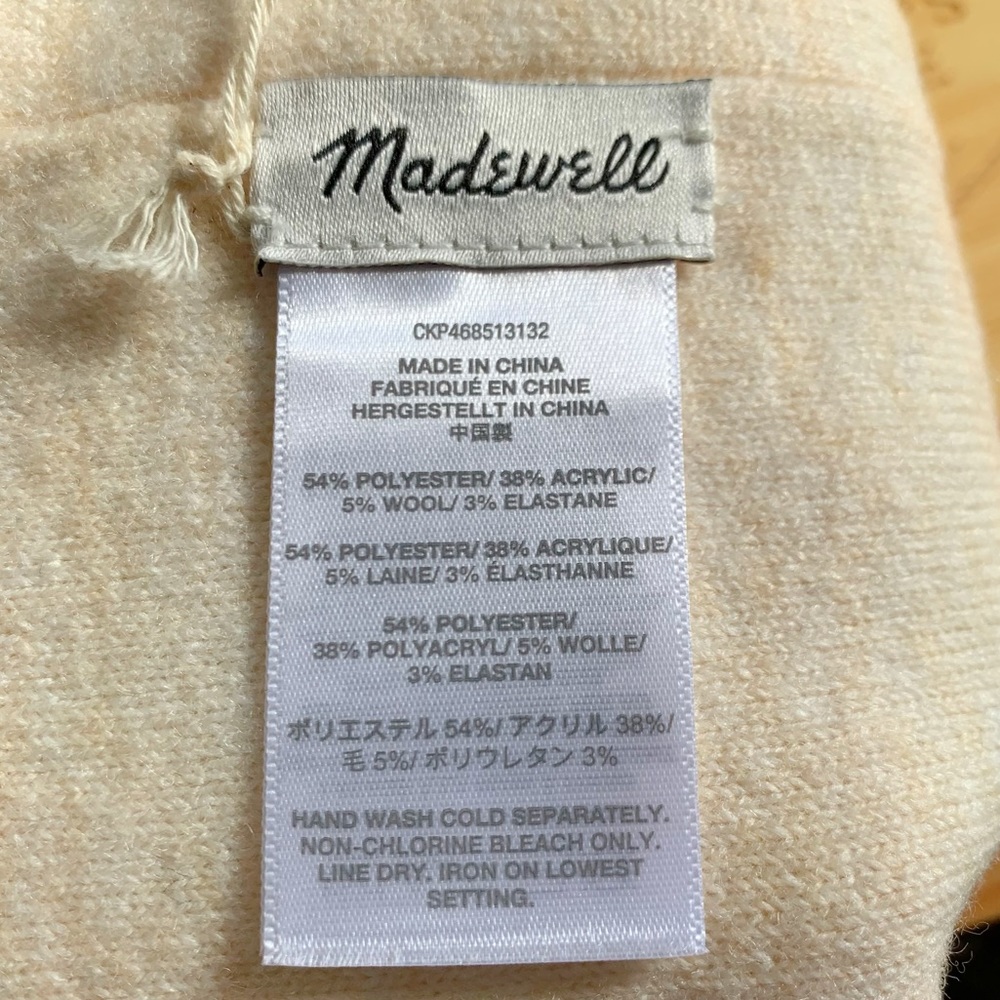 New Madewell Beanie Pom Pom Spellout Gray - Picture 3 of 7
